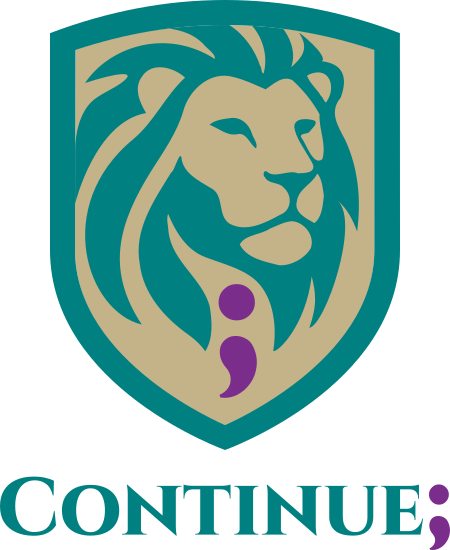 Continue; Inc. lion logo